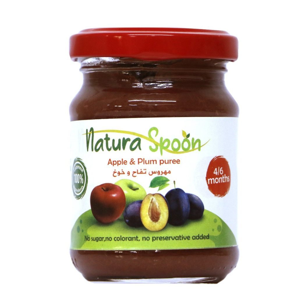 Apple & plum puree - Earth-ona