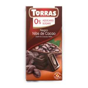 Torras Sugar Free Dark Chocolate with Cocoa Nibs